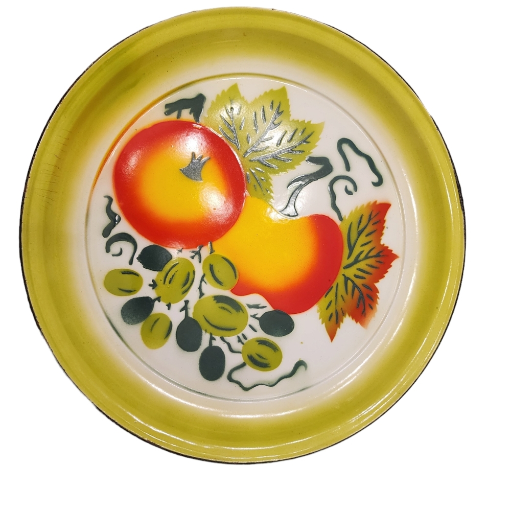 12in Graniteware/Enamelware Platter Tray Tomato print Fruit Tray